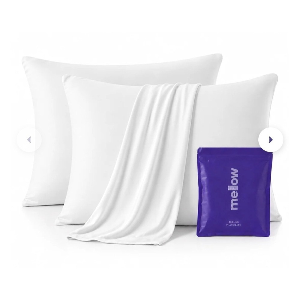 Mellow Cooling Pillowcases Size KING 2-Pack White Hypoallergenic Silky-Soft NEW